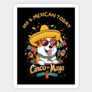 Corgi Dog Cinco de Mayo Sticker